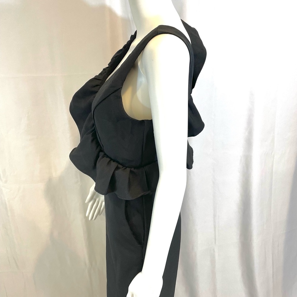 DO+BE Ruffled Deep V Black Jumpsuit - Picture 5 of 6